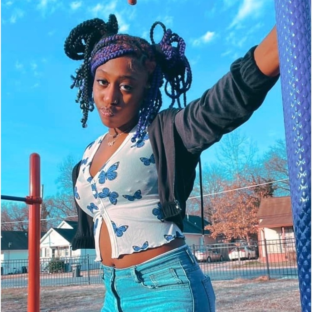 Butterfly crop top shirt
